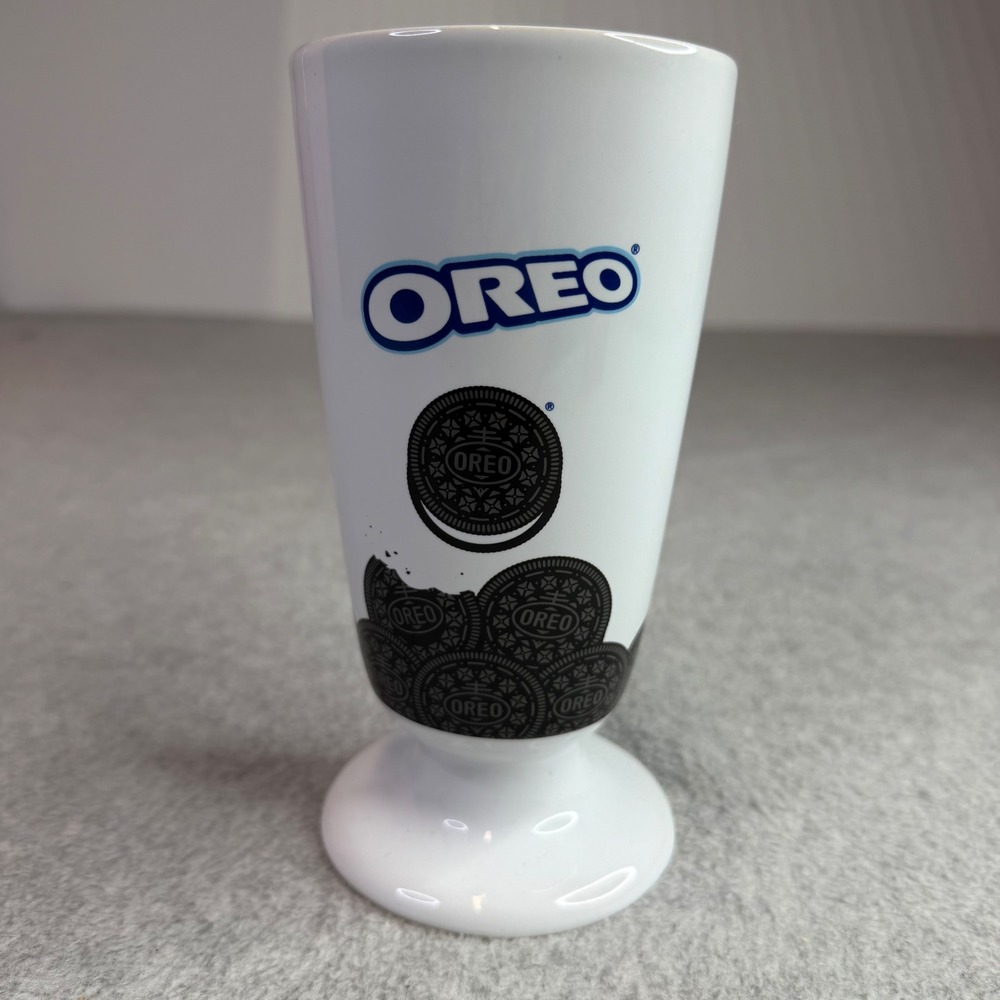 Oreo Milkshake Glass  White Ceramic Footed Milk Dunking Cup Mug